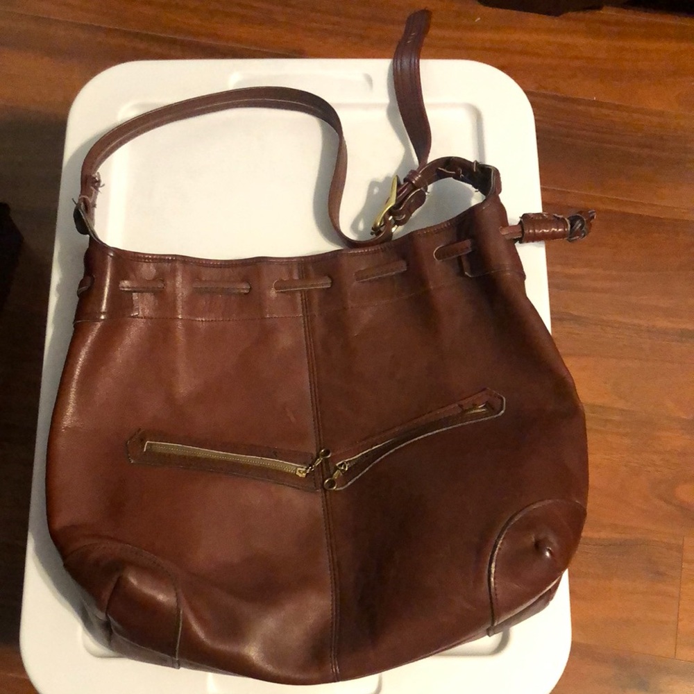 Elegant Brown Leather Shoulder Bag
